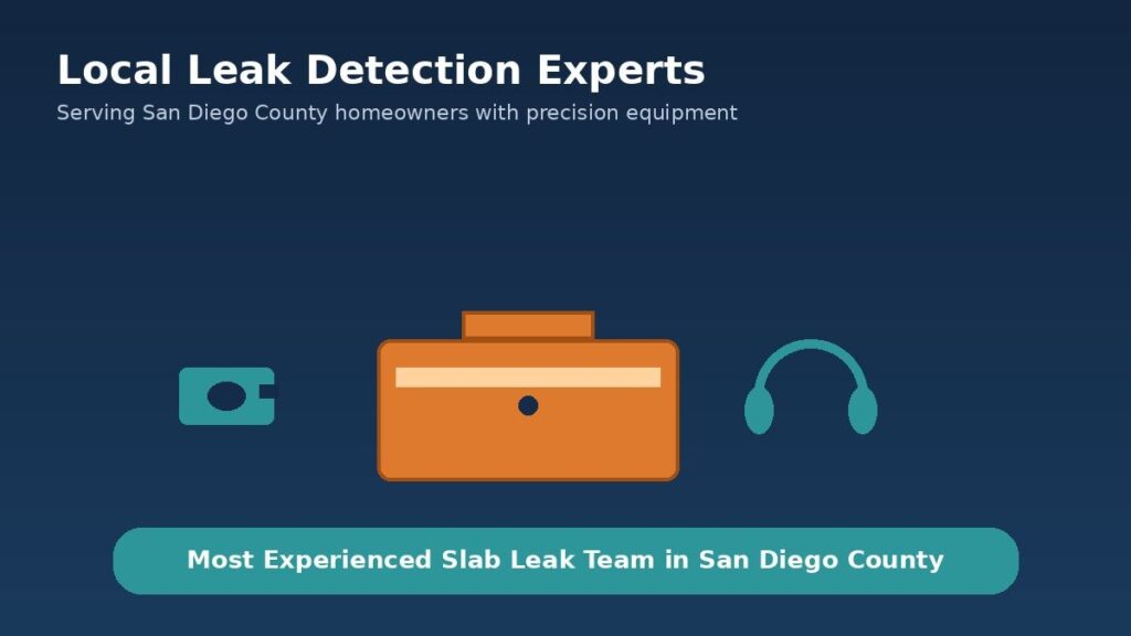 Professional slab leak detection team and precision equipment in San Diego County